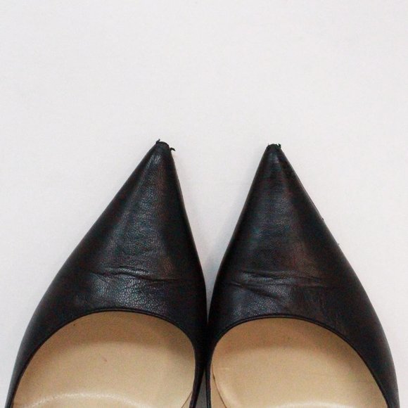 JIMMY CHOO #38051 London Black Leather Heels (US 5.5 EU 35.5) - Picture 8 of 8